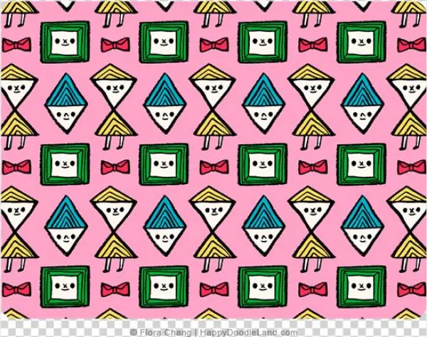 Shape Friends Pattern © Flora Chang
