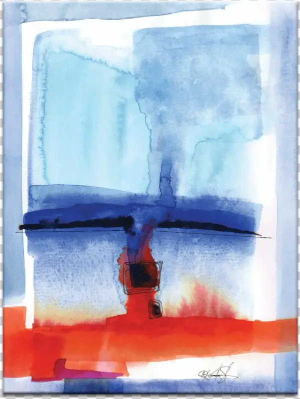 Watercolor Abstraction - Artist Lane Watercolor Abstraction 126 By Kathy Morton