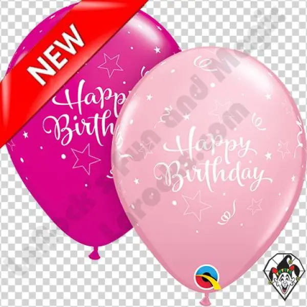 Alternative Views - - 11" Birthday Shining Star Latex Balloons In Assorted