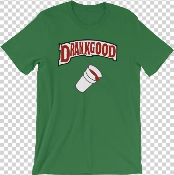Original Green "drankgood Double Cup" Tee - Dabbing Skeleton With Santa Hat In Snow Xmas Unisex