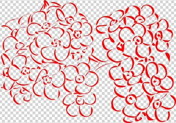 Red Outline Flowers Svg Clip Arts 600 X 419 Px