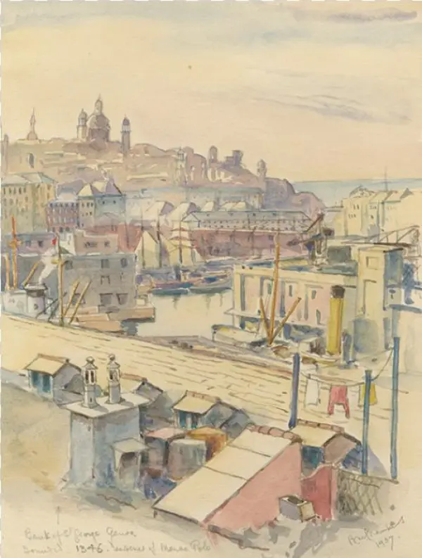 Watercolor Drawing - Genoa