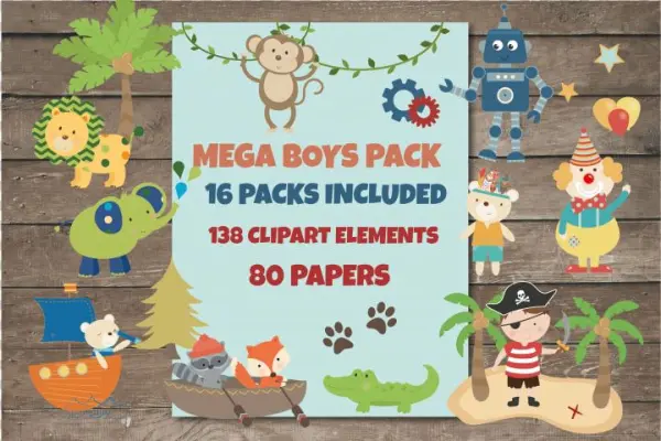 Boys Meg Bundle Poppymoondesign Crafters Card Making - Cartoon