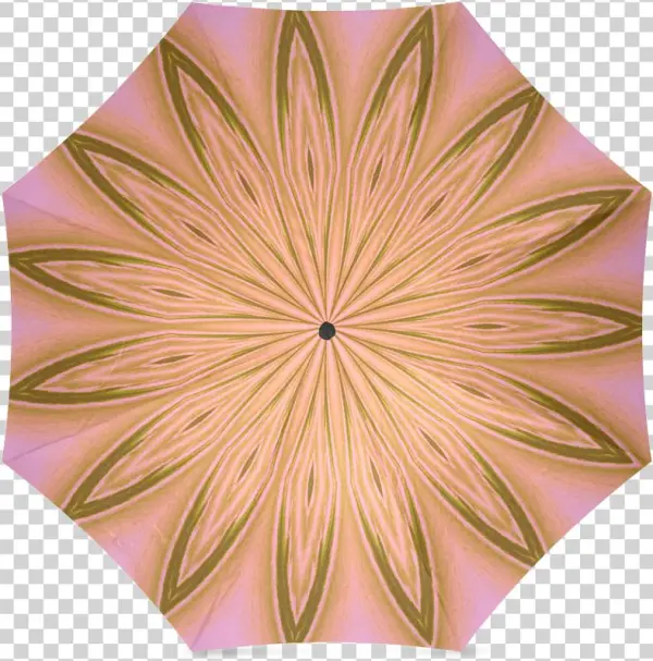 Gold Grapefruit Swirls Foldable Umbrella