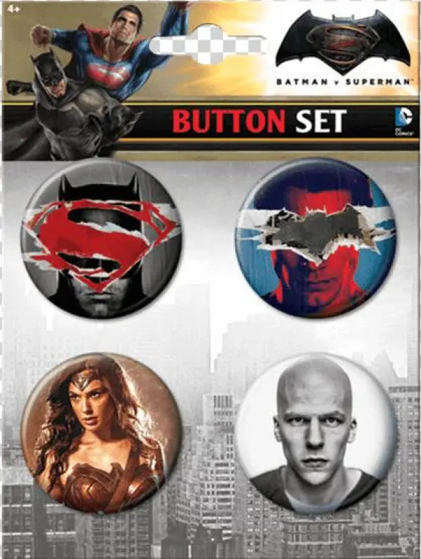 Lex Luthor Button Set - Ata-boy Batman V Superman: Dawn Of Justice Assortment
