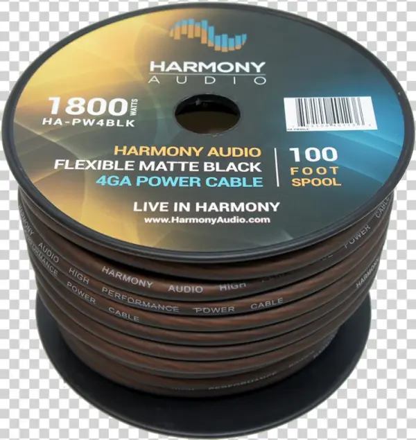 Harmony Audio Ha-pw4blk Matte Black 4 Gauge Flexible - Harmony Accessory Master Harmony Audio Ha-pw4blk Car