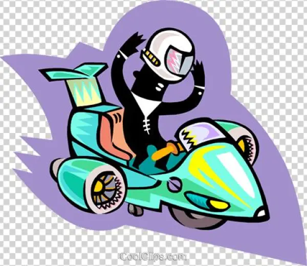 Space Scooter Royalty Free Vector Clip Art Illustration - Cartoon