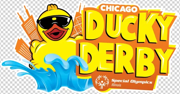 2018 Chicago Ducky Derby Logo Primary Horizontal White