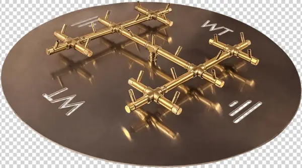250,000 Btu Warming Trends Crossfire Burner - 22" X 22" Crossfire Original Brass Fire Pit Burner