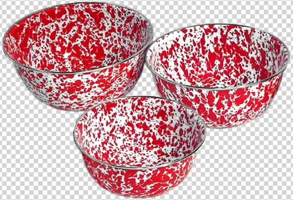 Crow Canyon Home Enamelware 3 Piece Mixing Bowls With