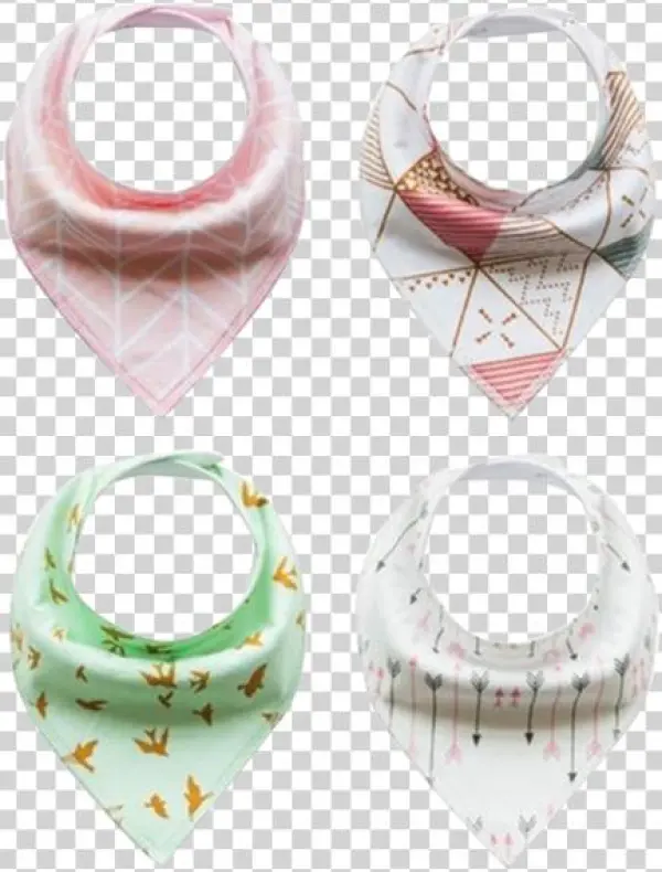 Cute Baby 4pcs Bibs - Baby Bandana Drool Bibs For Girls With Snaps 8 Pack