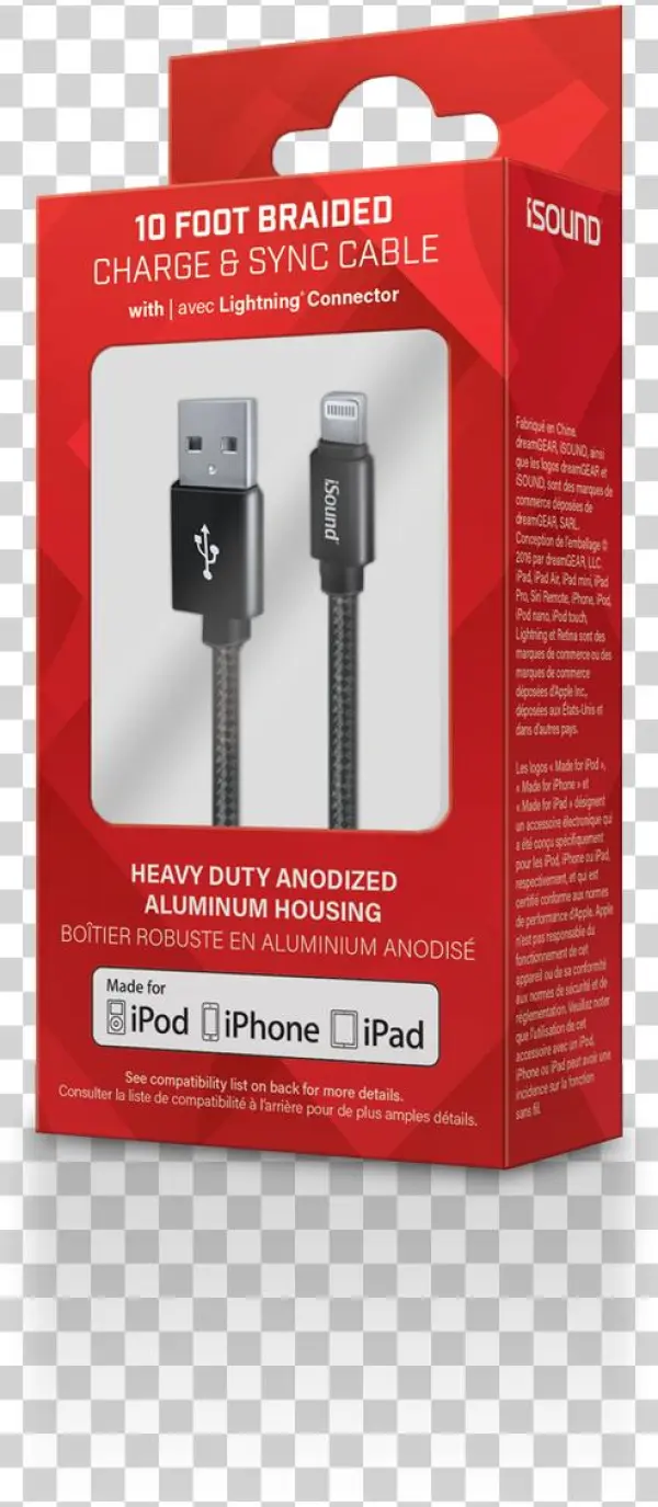 Isound Lightning Cable 10ft Charge Sync Braided Apple