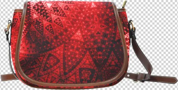 Red Lace Fractal Saddle Bag/small Saddle Bags, Red - Custom Harry Potter Saddle Bag Womens Purse Waterproof