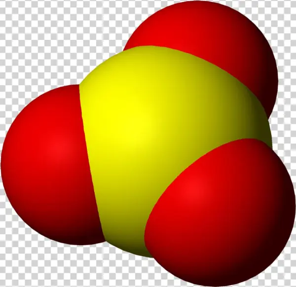 Space-filling Model Of Sulfur Trioxide - اكسيد الكبريت