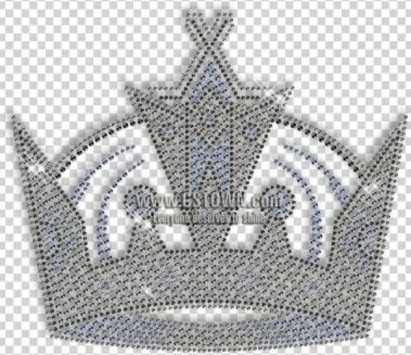 Sparkling Rhinestone Black And Blue Crown Iron On Transfer - Emblem