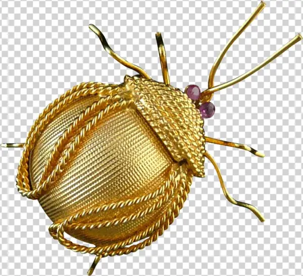 Corocraft Bug Brooch With Ruby Eyes - Jewellery
