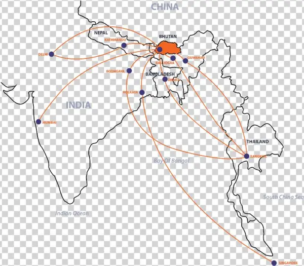 Flight To Bhutan Tcb