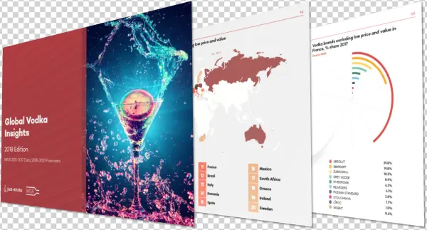 Iwsr Just Drinks Vodka Cover - White And Black World Map Unique Design Poster Print
