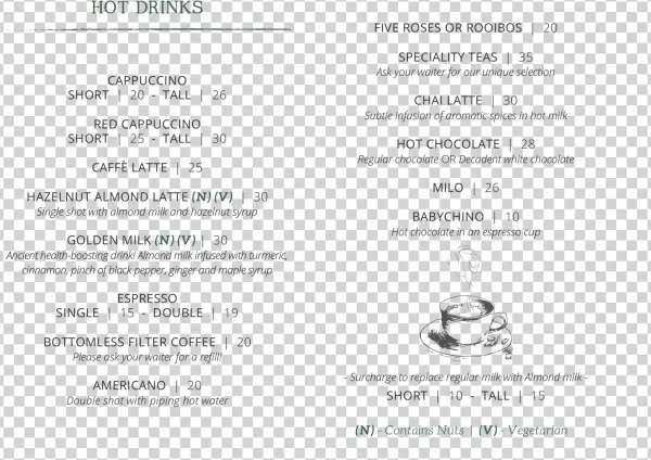 Operating Hours - - Cafe