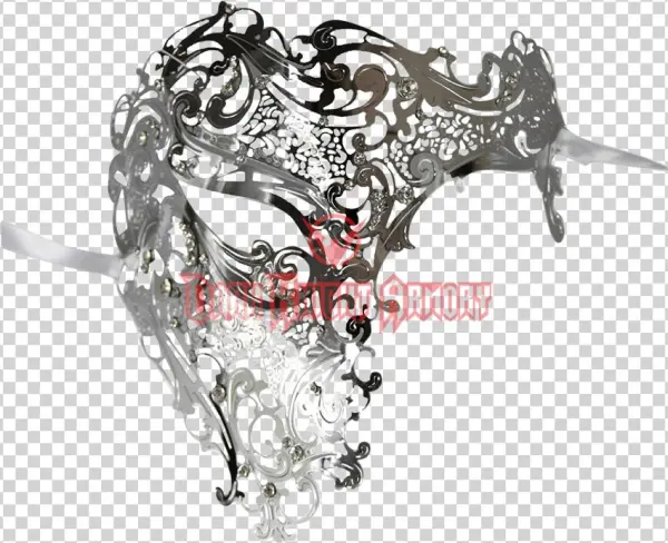Elegance Mask Black Blue Phantom Laser Cut Venetian
