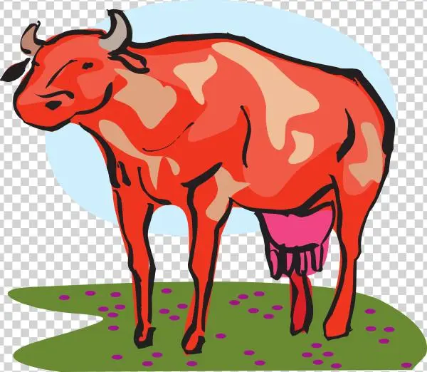 Red Cow Svg Clip Arts 600 X 522 Px