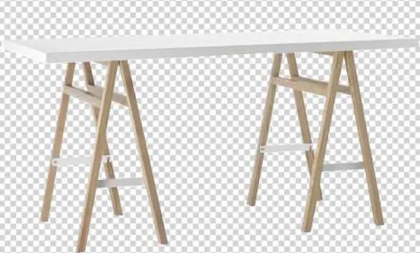 Zane White & Wood Sawhorse Table