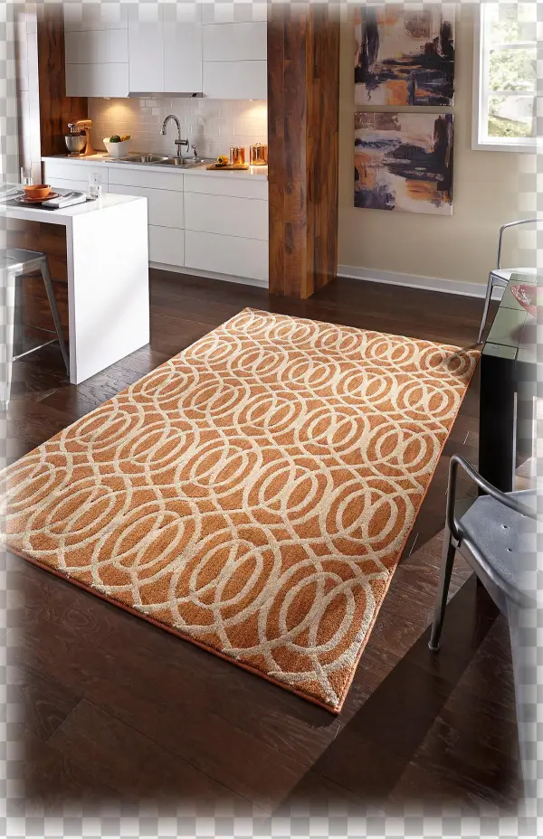 A Modern Patterned Motif Makes A Vibrant Custom Area - American Rug Craftsmen Davenport Colchester Spice Area