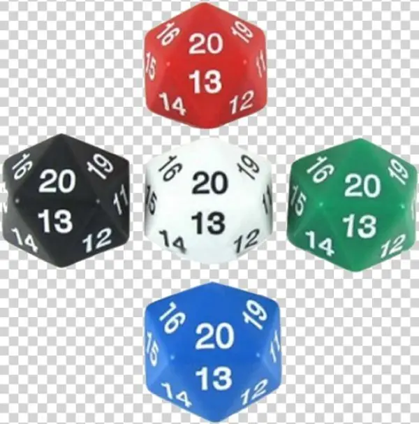 Assorted 30mm D20 Countdown In Tube - Green Jumbo Dice D20 Count Down 55mm Dice Kpl14798