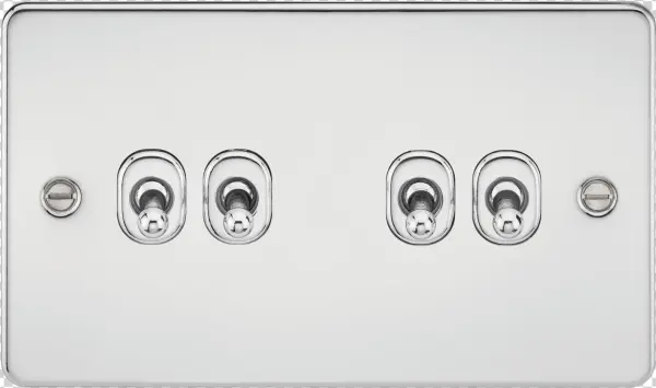 Flat Plate 10a 4g 2 Way Toggle Switch - Knightsbridge - 4 Gang 2 Way Toggle Light Switch -