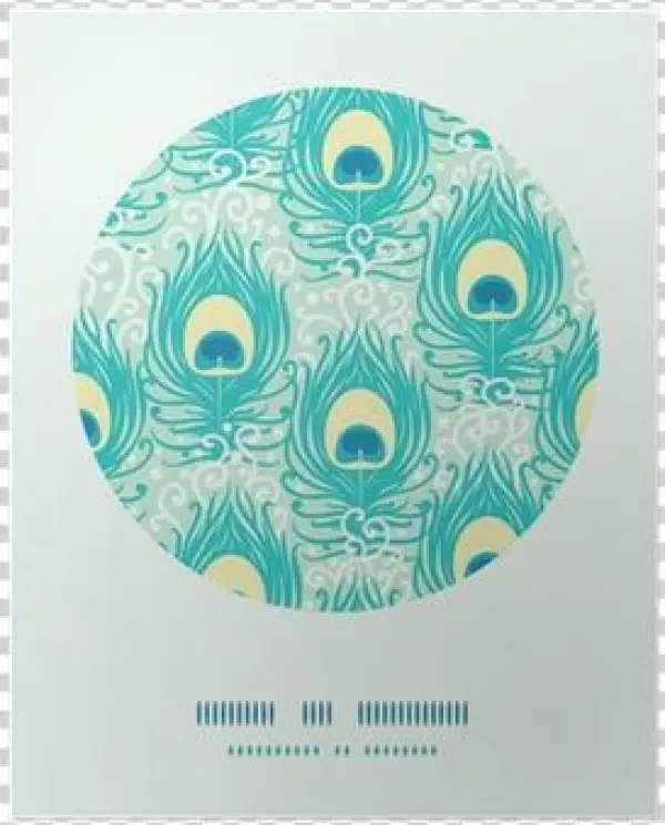 Peacock Feathers Vector Vector Decor Pattern Background - Peacock Feathers Matching Border By Oksancia - Customized