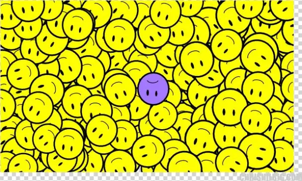Purple Unhappy Face - Circle