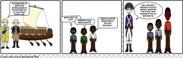White People Enslave Africans - Cartoon