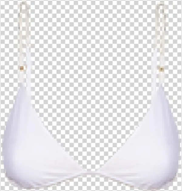 White Roll Parallel Triangle Top - Brassiere