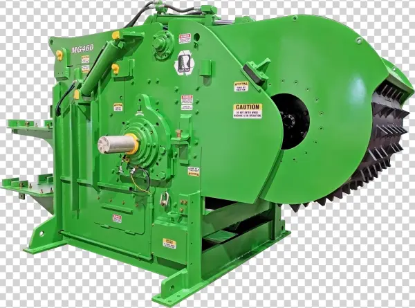Wood Grinder, Wood Hog, Horizontal Wood Hog, Side View - Wood