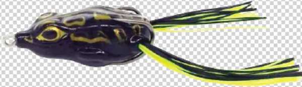 Crazy Frog 4,5cm 9gr Preto Com Amarelo - Isca Crazy Frog Yara Sapinho De Borracha Cor 24 Preto