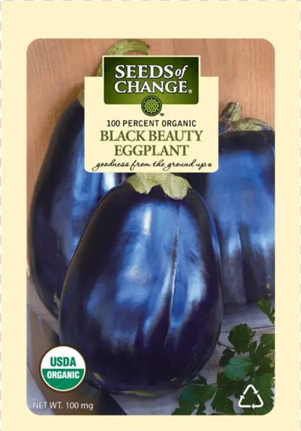 Organic Imperial Black Beauty Eggplant Seeds - Seeds Of Change S11018 Certified Organic Imperial Black