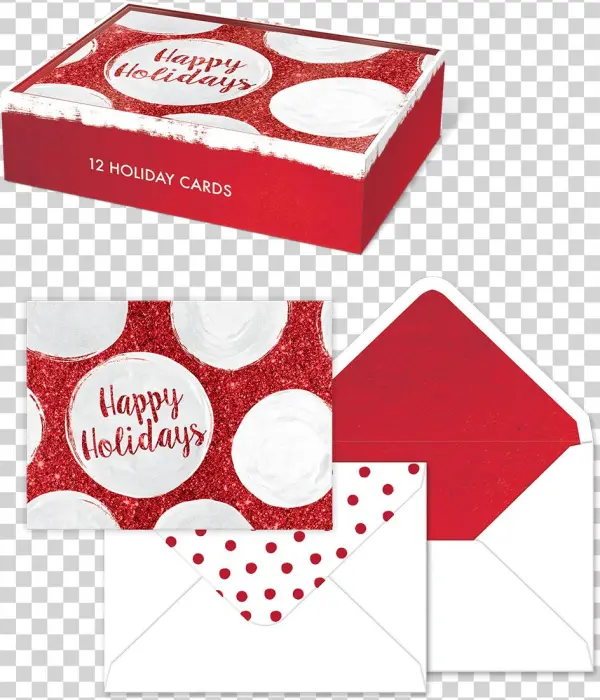 Red Bold Dot Holiday Boxed Cards - 'happy Greeting Cards By Lady Jayne Ltd. - 'happy Holidays'