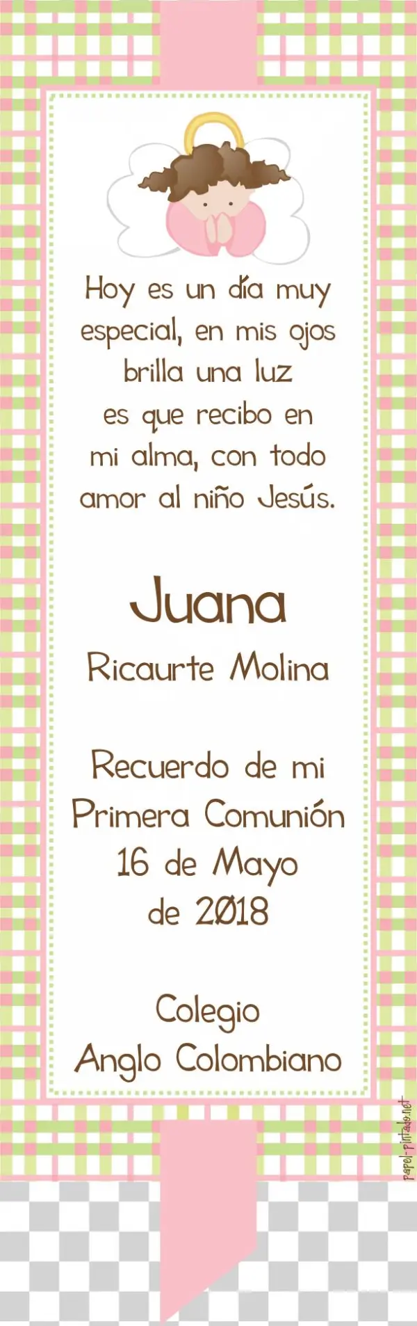 Registro Primera Comunión Niña - Child
