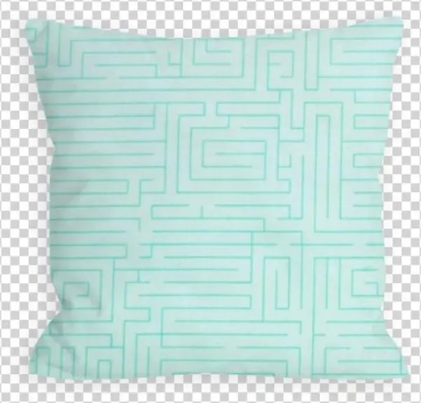 Excited Maze Pale Aquamarine Pillow - Cushion
