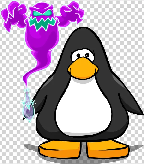 Ghostly Vial From A Player Card - Penguin With A Horn