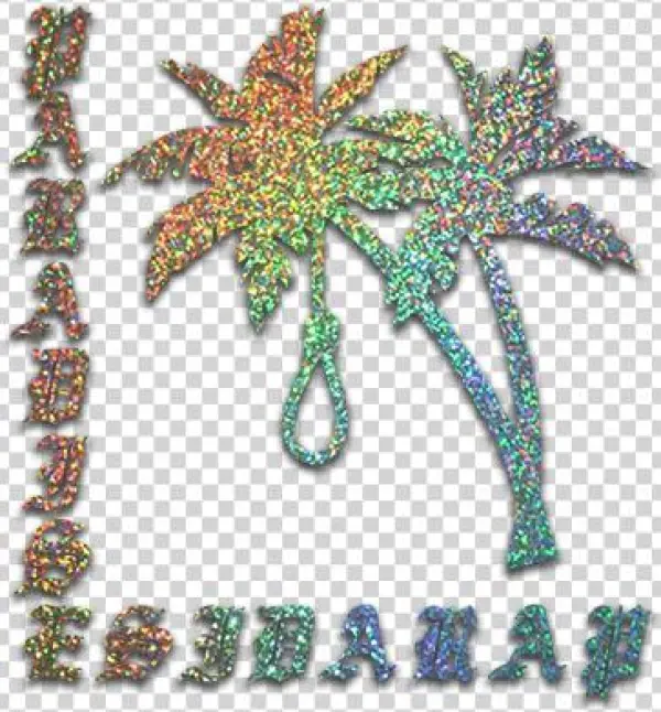 "paradise" / Silver Glitter Vinyl Die-cut - Pelangi
