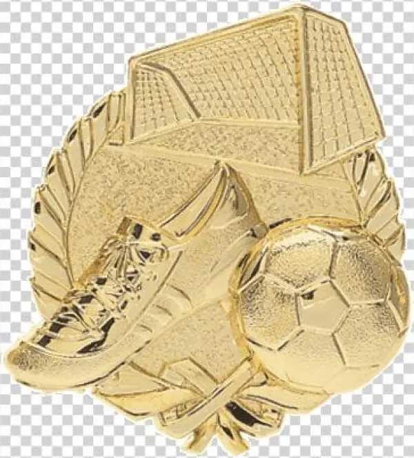 7" X 9" Soccer Plaque With Gold 3-d Sport Medallion - Soccer - Wreath Gold Plaque Mount - 4" X 4-1/8" Quantity(1)