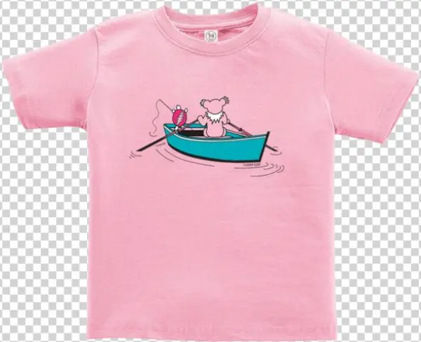 A Grateful Dead Bear Rowing A Dinghy, While A Terrapin