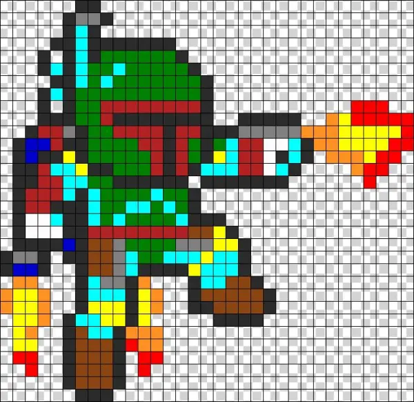 Boba Fett Jumping - Hama Beads Boba Fett