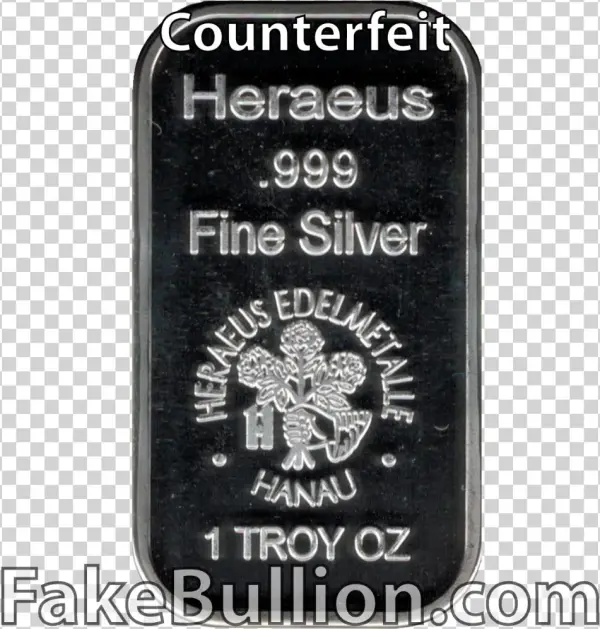 Click To Enlarge Image Heraeus Fake Obverse - Silver