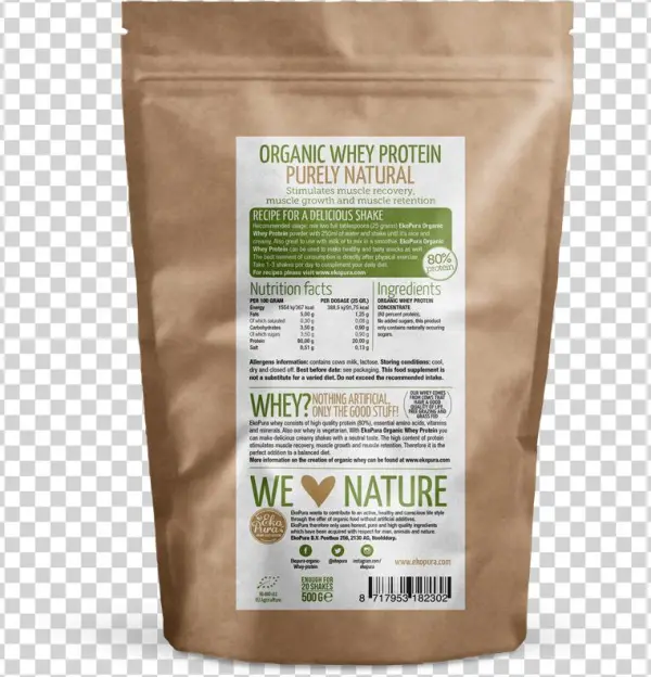 Ekopura Organic Whey Protein - Second Youth Lion's Mane Mushroom Extract 8:1 With