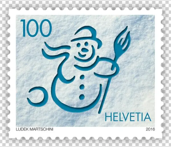 Four Stamps For Christmas - Sondermarke Schweiz Yello