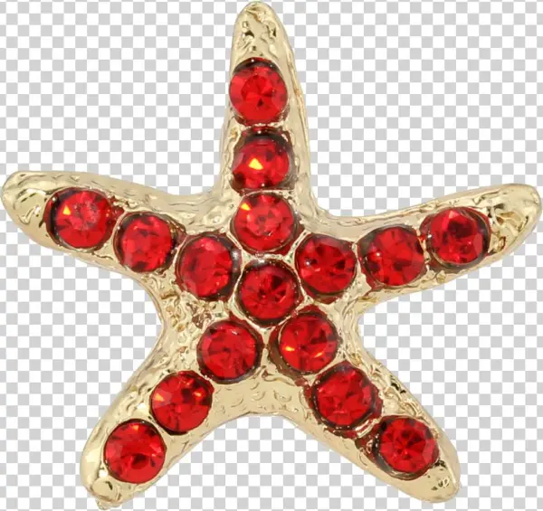 Mini Gold Starfish & Red Diamonds Diy - Pendant