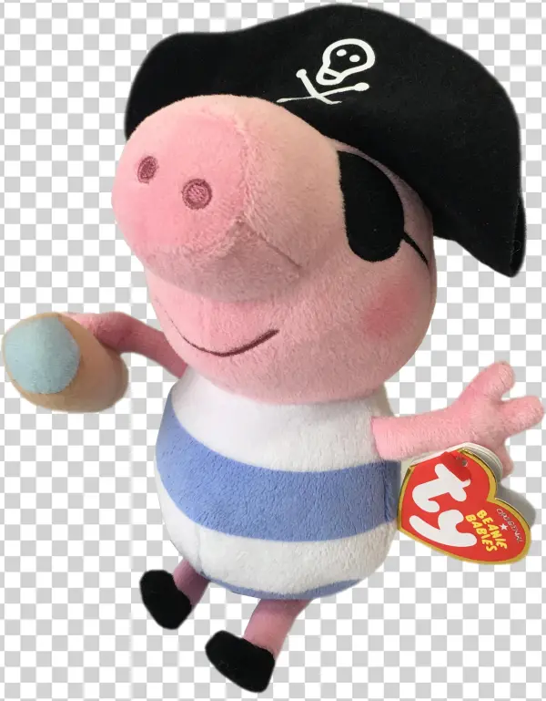 Pirate George 6” Beanie Babies Plush - Ty Beanie Baby Peppa Pig - Pirate George Pig Soft Plush