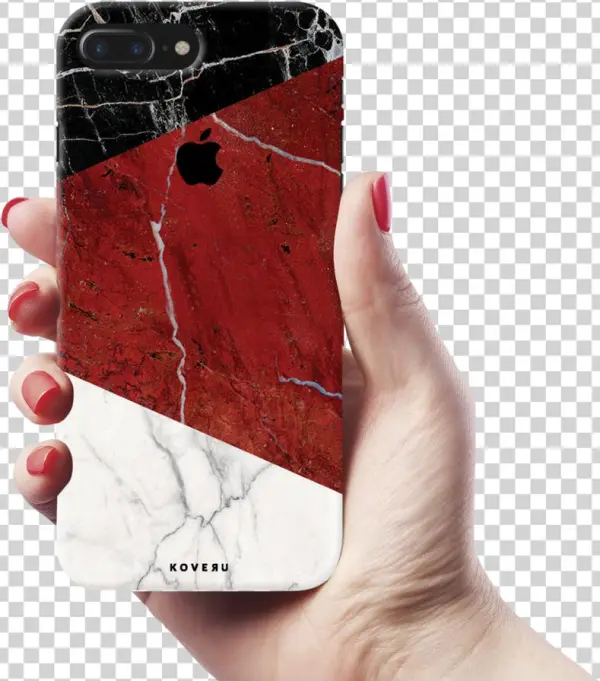 Red Geometric Marble Cover Case For Iphone 7/8 Plus - Iphone Se Case, Iphone 5s Case, Iphone 5 Case, Iiexcel